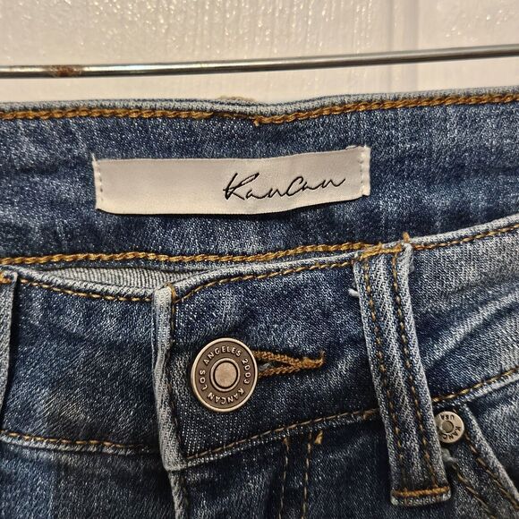 KanCan Women’s Mid Rise Jeans Distressed Ripped Medium Wash Sz 3/25 - Picture 2 of 5